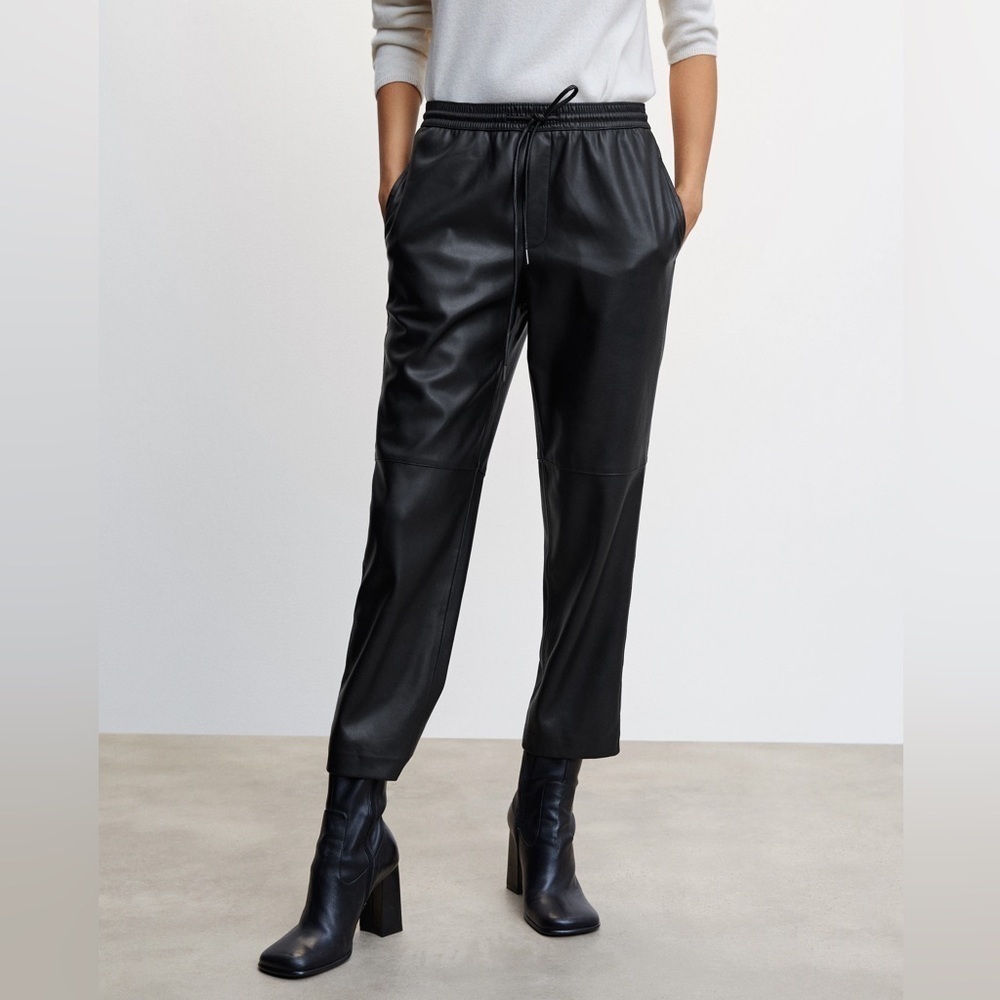 Laundry Shelli Segal faux leather crop drawstring pants